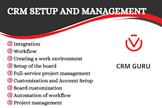 setup and automate hubspot crm, monday crm, zoho crm, crm expert