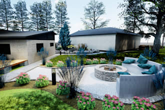 do landscape design, garden design, backyard, and 3d renders