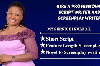 be your captivating scriptwriter, screenwriter, screenplay writer