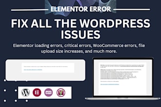 fix elementor issue error, bug, responsive issues, critical errors in 2 hrs