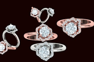 do 3d cad jewelry model animation retouching photoshop image editing bg removal