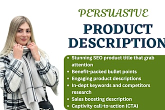 write high converting shopify product descriptions, SEO amazon product listing