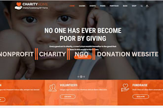 build nonprofit, ngo, church, charity website, author website