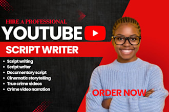 write viral youtube video script, true crime script, documentary script writing