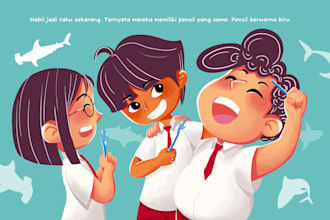 draw wonderfull children illustration