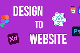 create your landing page with your design, react HTML scss