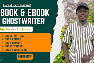 be your nonfiction ebook ghostwriter, ghost book writer, fiction book editor