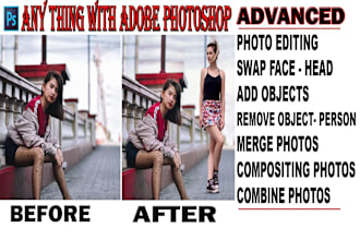 photoshop job, photo edit image retouch, face swap, color change, remove object