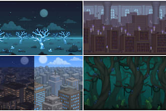 create a pixel art scene or background for you