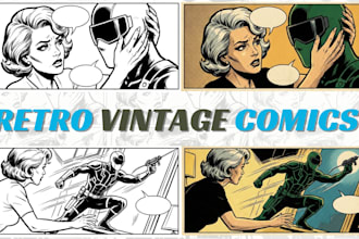 draw retro comic art retro comic page vintage comic as your vintage comic artist