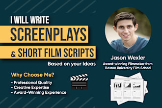 write an amazing movie screenplay or short film script based on your idea