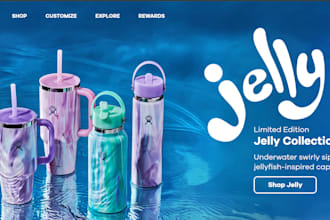 design ecommerce water bottle website flask shopify store tumbler shopify store
