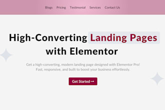 design wordpress landing page, sales funnel or homepage
