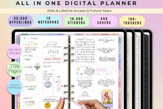 design custom printable planner, journal, trackers and calendar checklist