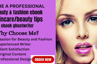 write and design ebook on beauty cosmetics body care hair care fashion books