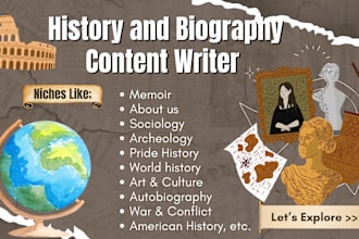 write history, biography, memoir, archeology, culture, autobiography content