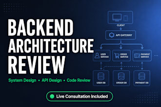 do backend system design review, API architecture, and technical consultation