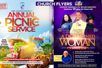 design amazing church flyer, event flyer in 4 hours
