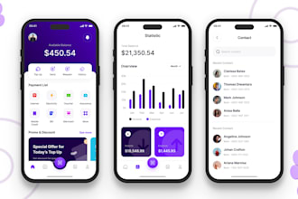 design modern mobile app UI UX in figma for ios and android