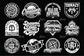 make unique monogram typography badge logo