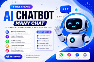 design and setup ai chatbot using manychat for your business