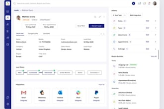 design dashboard ui ux, saas, crm, webapp mobile app admin panel design in figma