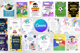 design custom invitation templates and cards on canva
