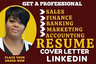 write banking sales, finance accounting, mortgage, marketing investment resume