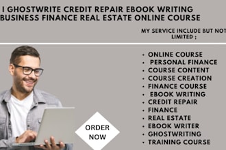 ghostwrite credit repair ebook writing business finance real estate onlinecourse