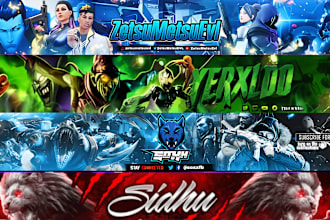 design gaming banner for youtube, twitch and streamers
