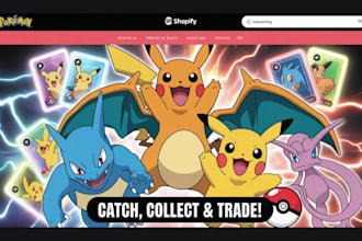 design lucrative pokemon shopify store trading card pokemon game card website