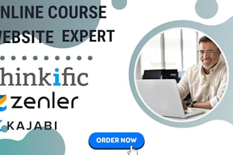 build online course website on thinkific, kajabi ,new zenler and thinkific