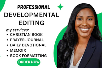 proofread, developmental edit, format christian book, journal, daily devotional