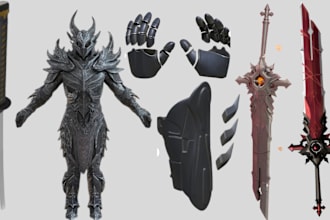create 3d armor 3d cosplay knight sci fi armor 3d weapon props cosplay garments
