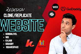 clone gohighlevel replicate wix kajabi godaddy squarespace website redesign duda