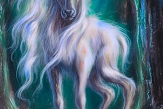 illustrate surreal dark and mystical fantasy creatures