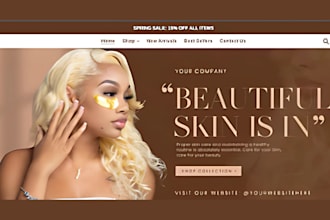 design 7 figure skin care shopify store skin care store website beauty website