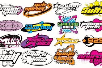 create y2k logo design for your brand