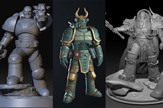 sculpt warhammer painting, 3d miniature, action figure model stl for 3d printing