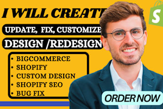 create fix customize edit shopify bigcommerce theme, store design and redesign