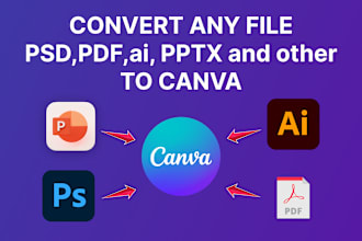 convert any file pptx, PSD, PDF,ai to canva editable
