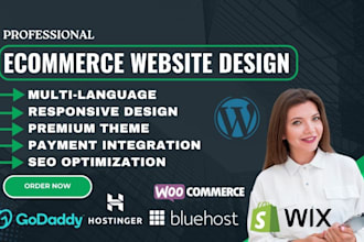 build webshop, webstore, ecommerce godaddy, hostinger, wix, shopify, wix website