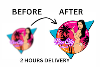 convert raster image, logo in vector high resolution file