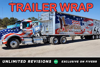 do professional trailer wrap, truck wrap and bus   caravan