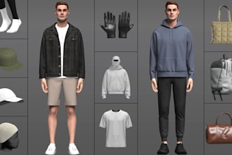 make custom 3d fashion designs and 3d models of clothes