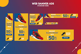 create professional HTML5 GIF banner ads for google and adroll for your business