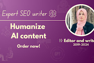 expertly rewrite, edit and humanize ai generated content