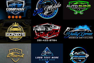 design awesome auto detailing, paint, car wash, rental, repair logo