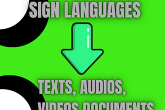 convert sign languages from signs to texts, audios, videos and documents