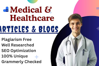write SEO optimized health articles, medical, fitness and mental health blogs
